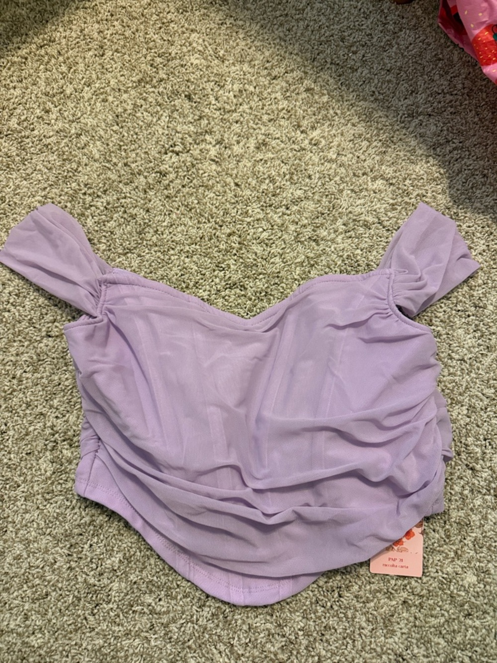 💔 Lavender Off-Shoulder Ruched corset  Women's Top